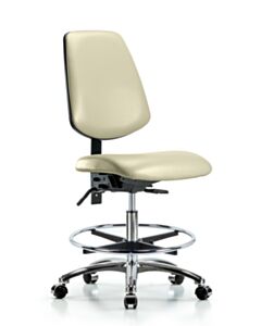 Neta ECOM Vinyl Medium Bench Height Chair - Medium Back Chrome Base