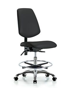 Neta ECOM Vinyl Medium Bench Height Chair - Medium Back Chrome Base