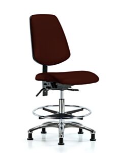 Neta ECOM Vinyl Medium Bench Height Chair - Medium Back Chrome Base