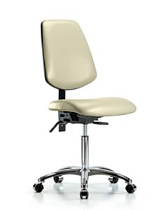Neta ECOM Vinyl Medium Bench Height Chair - Medium Back Chrome Base