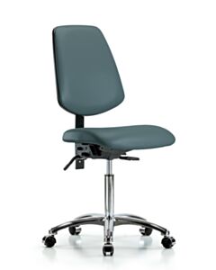 Neta ECOM Vinyl Medium Bench Height Chair - Medium Back Chrome Base