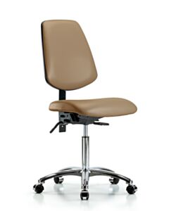 Neta ECOM Vinyl Medium Bench Height Chair - Medium Back Chrome Base