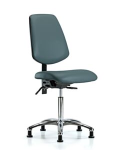 Neta ECOM Vinyl Medium Bench Height Chair - Medium Back Chrome Base
