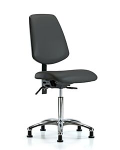 Neta ECOM Vinyl Medium Bench Height Chair - Medium Back Chrome Base