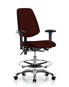 Neta ECOM Vinyl Medium Bench Height Chair - Medium Back Chrome Base