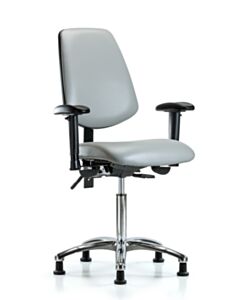 Neta ECOM Vinyl Medium Bench Height Chair - Medium Back Chrome Base
