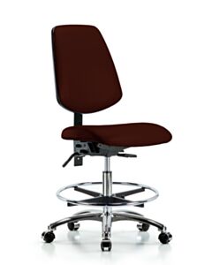 Neta ECOM Vinyl Medium Bench Height Chair - Medium Back Chrome Base