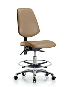 Neta ECOM Vinyl Medium Bench Height Chair - Medium Back Chrome Base