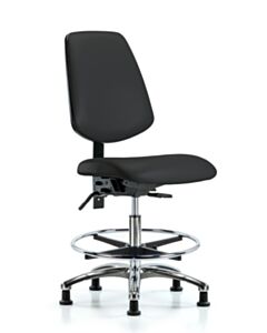 Neta ECOM Vinyl Medium Bench Height Chair - Medium Back Chrome Base