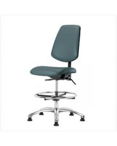 Neta ECOM Vinyl Medium Bench Height Chair - Medium Back Chrome Base