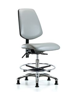 Neta ECOM Vinyl Medium Bench Height Chair - Medium Back Chrome Base