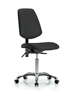 Neta ECOM Vinyl Medium Bench Height Chair - Medium Back Chrome Base