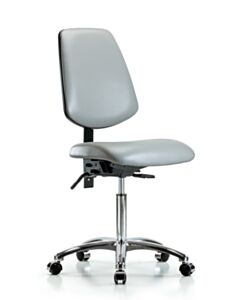 Neta ECOM Vinyl Medium Bench Height Chair - Medium Back Chrome Base