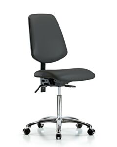 Neta ECOM Vinyl Medium Bench Height Chair - Medium Back Chrome Base