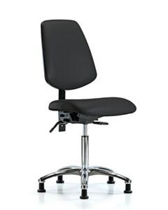 Neta ECOM Vinyl Medium Bench Height Chair - Medium Back Chrome Base