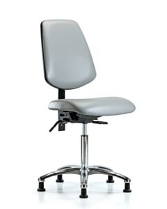 Neta ECOM Vinyl Medium Bench Height Chair - Medium Back Chrome Base
