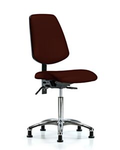 Neta ECOM Vinyl Medium Bench Height Chair - Medium Back Chrome Base