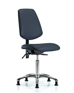 Neta ECOM Vinyl Medium Bench Height Chair - Medium Back Chrome Base