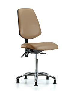 Neta ECOM Vinyl Medium Bench Height Chair - Medium Back Chrome Base