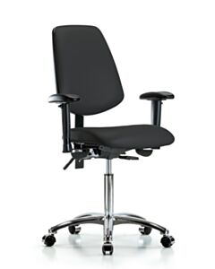 Neta ECOM Vinyl Medium Bench Height Chair - Medium Back Chrome Base