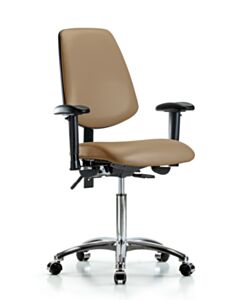 Neta ECOM Vinyl Medium Bench Height Chair - Medium Back Chrome Base