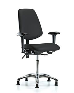 Neta ECOM Vinyl Medium Bench Height Chair - Medium Back Chrome Base