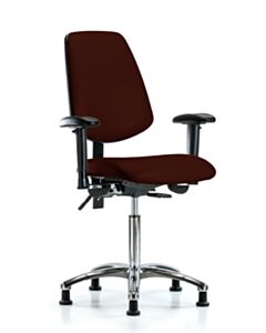 Neta ECOM Vinyl Medium Bench Height Chair - Medium Back Chrome Base