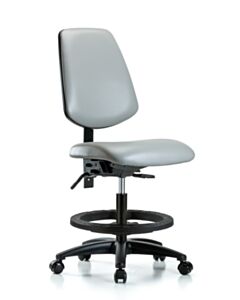 Neta ECOM Vinyl Medium Bench Height Chair - Medium Back Nylon Base