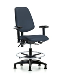 Neta ECOM Vinyl Medium Bench Height Chair - Medium Back Nylon Base