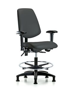 Neta ECOM Vinyl Medium Bench Height Chair - Medium Back Nylon Base