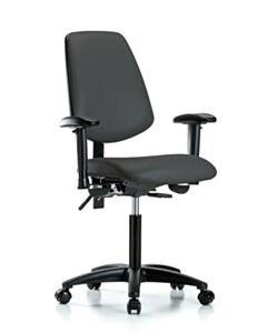 Neta ECOM Vinyl Medium Bench Height Chair - Medium Back Nylon Base