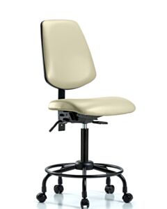 Neta ECOM Vinyl Medium Bench Height Chair - Medium Back Round Tube