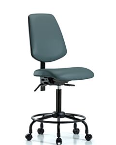 Neta ECOM Vinyl Medium Bench Height Chair - Medium Back Round Tube
