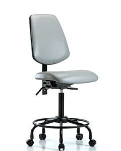 Neta ECOM Vinyl Medium Bench Height Chair - Medium Back Round Tube