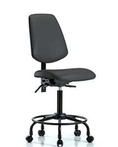 Neta ECOM Vinyl Medium Bench Height Chair - Medium Back Round Tube