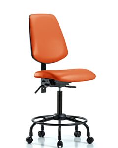 Neta ECOM Vinyl Medium Bench Height Chair - Medium Back Round Tube