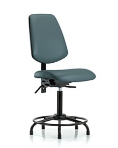 Neta ECOM Vinyl Medium Bench Height Chair - Medium Back Round Tube