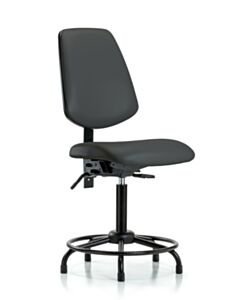 Neta ECOM Vinyl Medium Bench Height Chair - Medium Back Round Tube