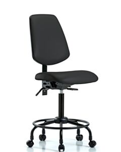 Neta ECOM Vinyl Medium Bench Height Chair - Medium Back Round Tube Base
