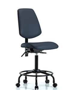 Neta ECOM Vinyl Medium Bench Height Chair - Medium Back Round Tube Base