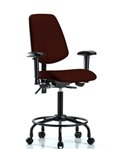 Neta ECOM Vinyl Medium Bench Height Chair - Medium Back Round Tube