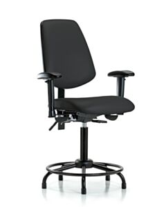 Neta ECOM Vinyl Medium Bench Height Chair - Medium Back Round Tube