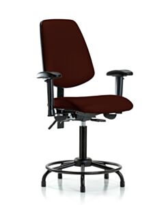 Neta ECOM Vinyl Medium Bench Height Chair - Medium Back Round Tube
