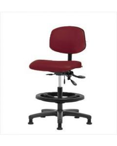 Neta ECOM Vinyl Medium Bench Height Chair - Nylon Base Black Foot