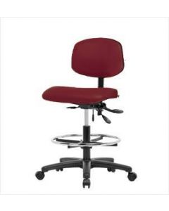 Neta ECOM Vinyl Medium Bench Height Chair - Nylon Base Chrome Foot