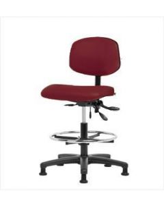 Neta ECOM Vinyl Medium Bench Height Chair - Nylon Base Chrome Foot