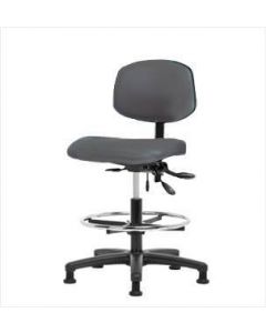 Neta ECOM Vinyl Medium Bench Height Chair - Nylon Base Chrome Foot