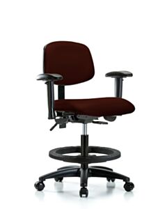 Neta ECOM Vinyl Medium Bench Height Chair - Nylon Base Arms Black