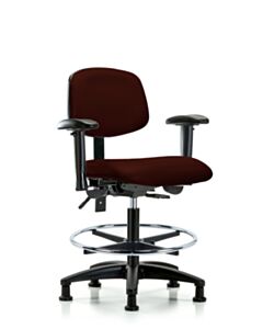 Neta ECOM Vinyl Medium Bench Height Chair - Nylon Base Arms Chrome