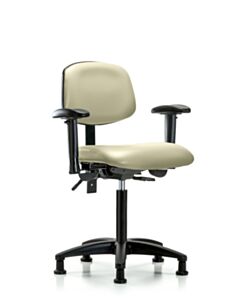 Neta ECOM Vinyl Medium Bench Height Chair - Nylon Base Arms Glides
